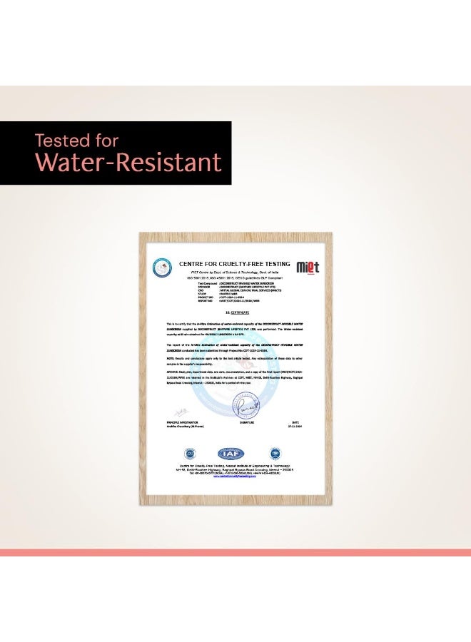 Deconstruct Invisible Water Sunscreen SPF 50 PA+++ | Instant Cooling & Freshness | 8-Hour Long Lasting Sunscreen | Broad Spectrum UVA & UVB Protection | No White Cast | For All Skin Types | 40g - Image 5